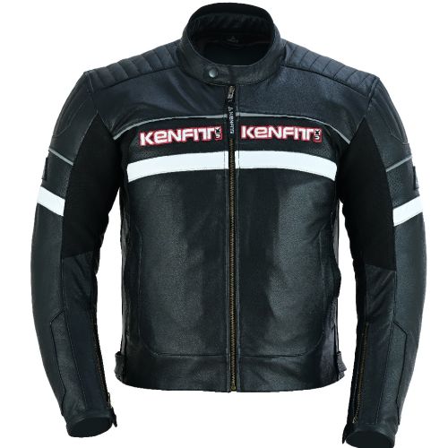 Leather Motorcycle Black Biker Jacket Waterproof rain Riding Motorbike Back Protector Moto for men Kenfit