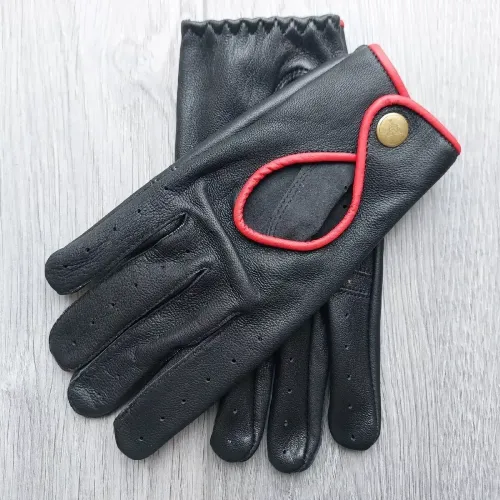 Driving Gloves men Best Winter Cycling Leather Black Fashion Sheepskin Kenfit