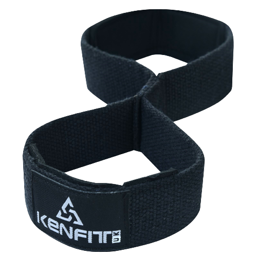 Figure 8 Padded Weight Lifting Support Gym Wrist Straps 15 Inch Fitness Training Kenfit